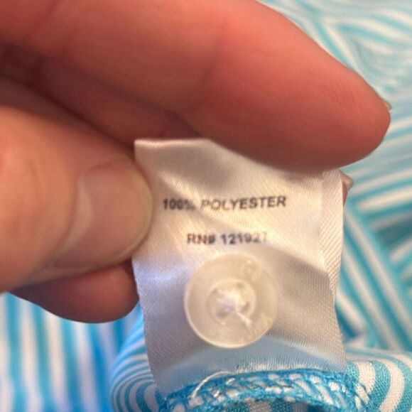 Johnnie O Prep-FormanceStriped Golf Polo Shirt Blue White Size XL Short Sleeve - Picture 6 of 8